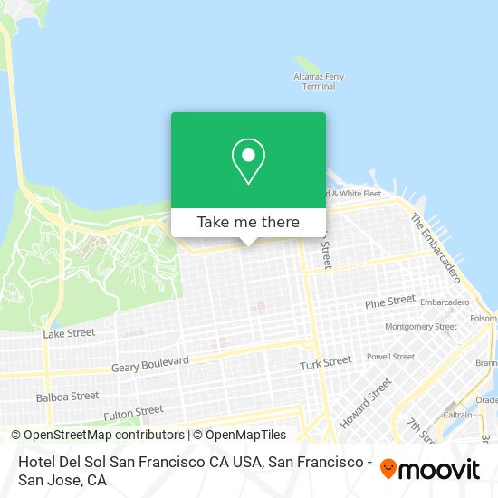 Mapa de Hotel Del Sol San Francisco CA USA