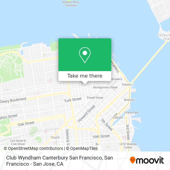 Mapa de Club Wyndham Canterbury San Francisco