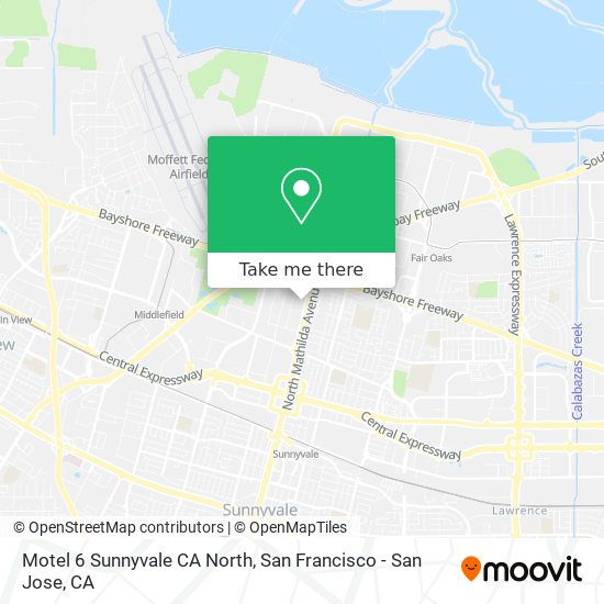 Mapa de Motel 6 Sunnyvale CA North