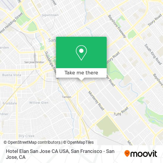 Hotel Elan San Jose CA USA map