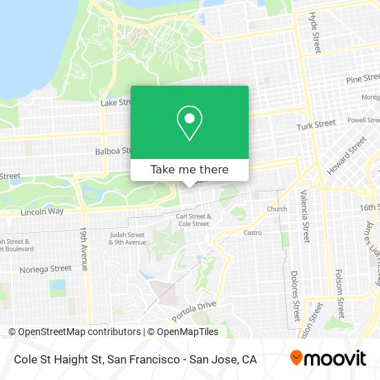 Cole St Haight St map