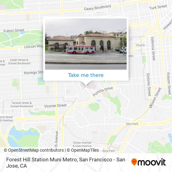 Forest Hill Station Muni Metro map