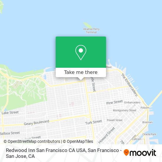 Redwood Inn San Francisco CA USA map