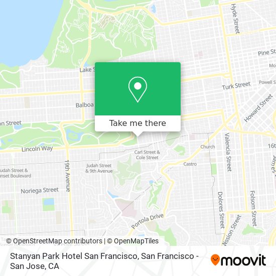 Stanyan Park Hotel San Francisco map