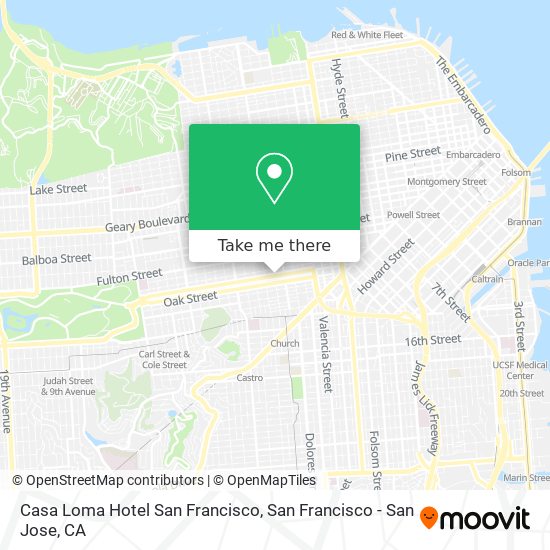 Casa Loma Hotel San Francisco map