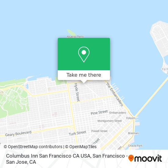 Columbus Inn San Francisco CA USA map