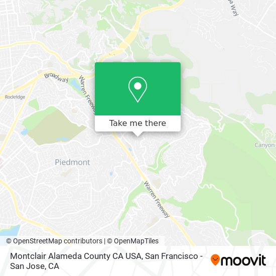 Mapa de Montclair Alameda County CA USA