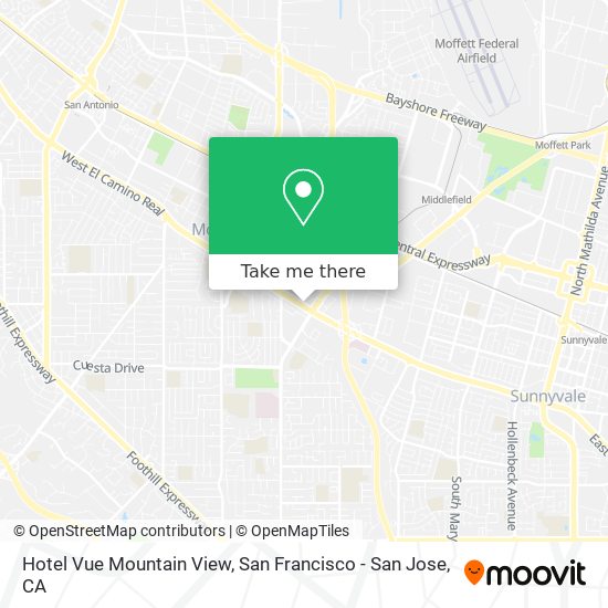 Hotel Vue Mountain View map