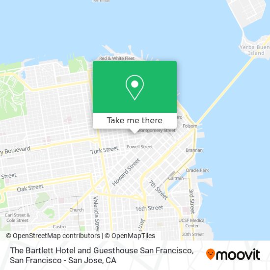 Mapa de The Bartlett Hotel and Guesthouse San Francisco