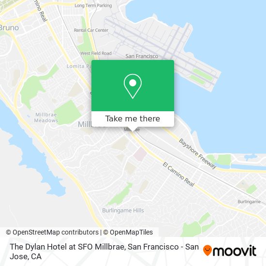The Dylan Hotel at SFO Millbrae map