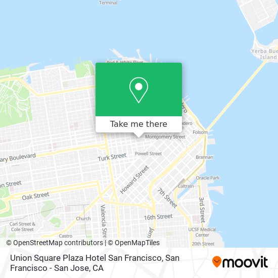 Mapa de Union Square Plaza Hotel San Francisco