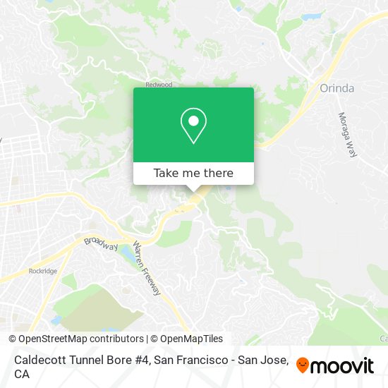 Caldecott Tunnel Bore #4 map