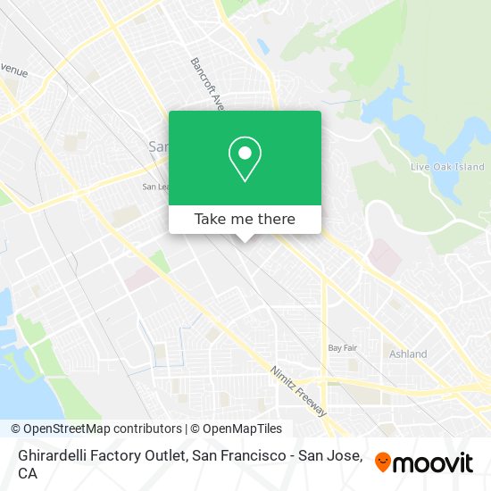 Mapa de Ghirardelli Factory Outlet