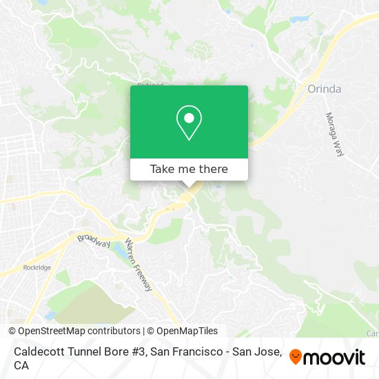 Caldecott Tunnel Bore #3 map