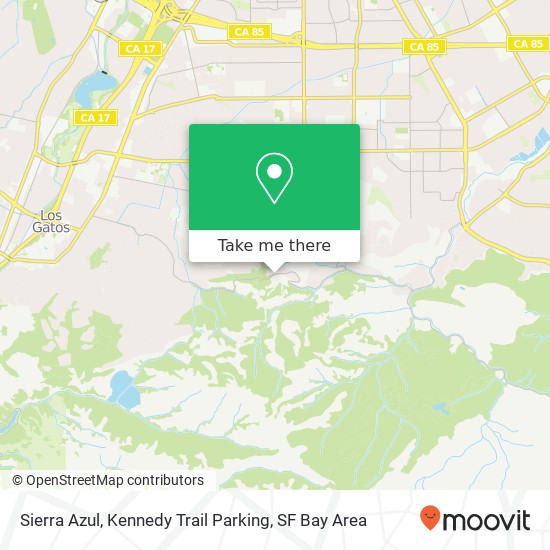 Mapa de Sierra Azul, Kennedy Trail Parking