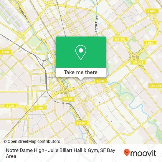 Notre Dame High - Julie Billart Hall & Gym map