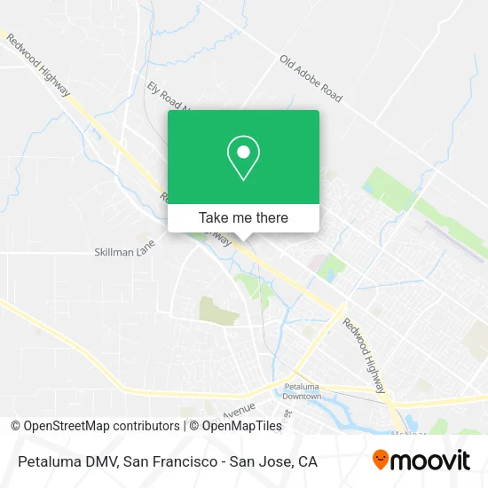 Mapa de Petaluma DMV