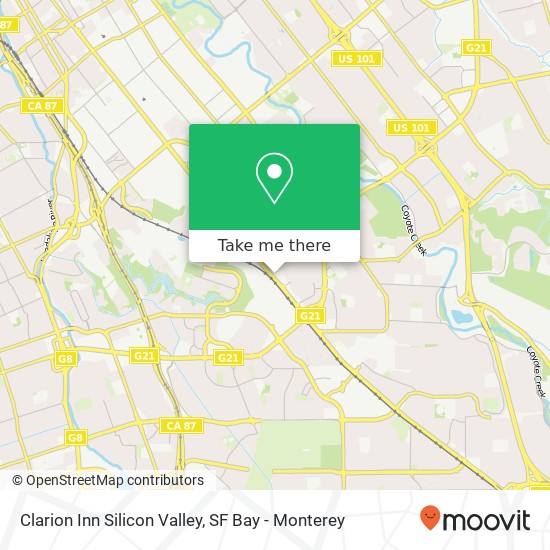 Clarion Inn Silicon Valley map