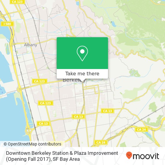Mapa de Downtown Berkeley Station & Plaza Improvement (Opening Fall 2017)
