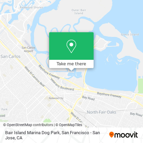 Bair Island Marina Dog Park map