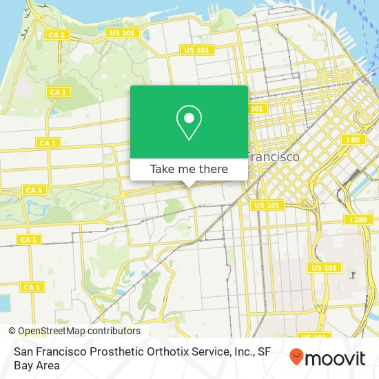 Mapa de San Francisco Prosthetic Orthotix Service, Inc.
