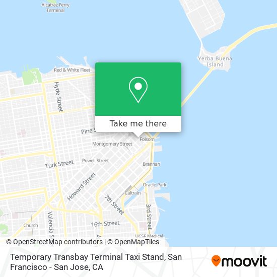 Mapa de Temporary Transbay Terminal Taxi Stand