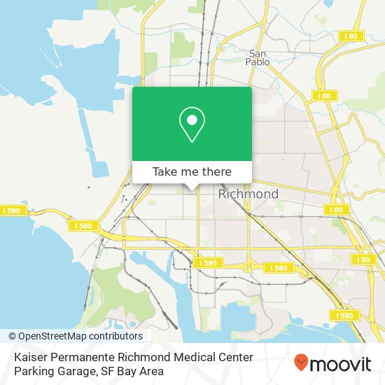 Mapa de Kaiser Permanente Richmond Medical Center Parking Garage