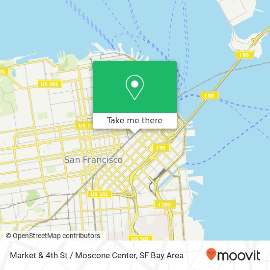 Market & 4th St / Moscone Center map