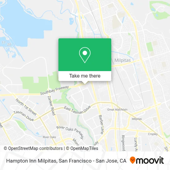 Hampton Inn Milpitas map