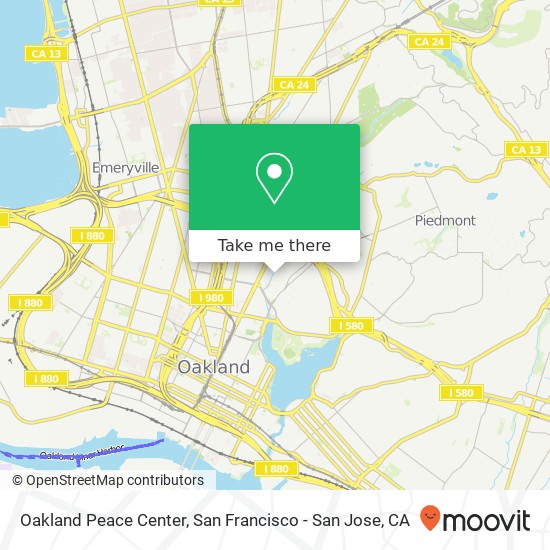 Oakland Peace Center map