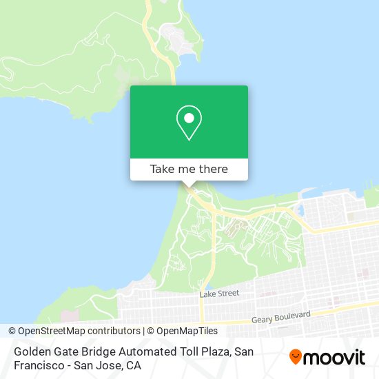 Mapa de Golden Gate Bridge Automated Toll Plaza