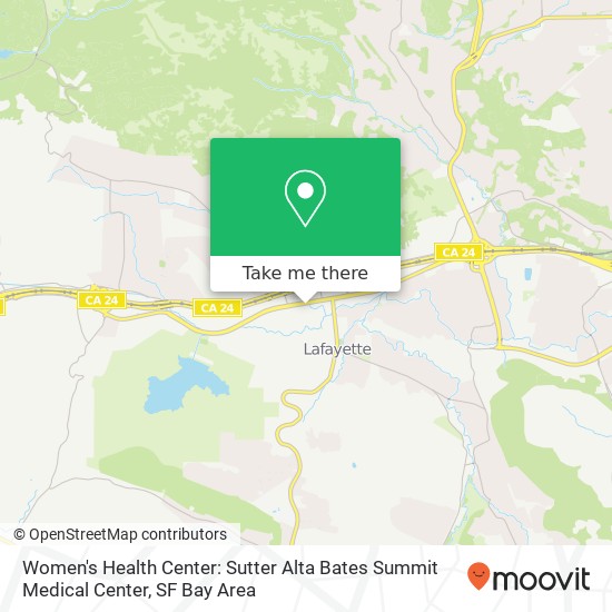 Mapa de Women's Health Center: Sutter Alta Bates Summit Medical Center