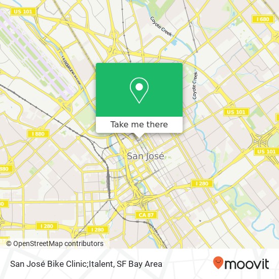 San José Bike Clinic;Italent map