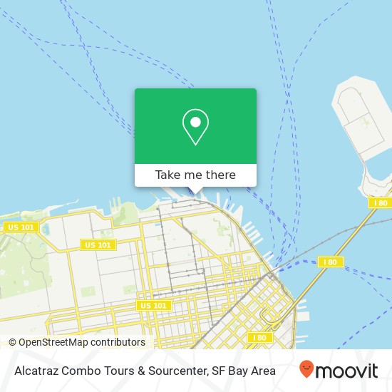 Mapa de Alcatraz Combo Tours & Sourcenter