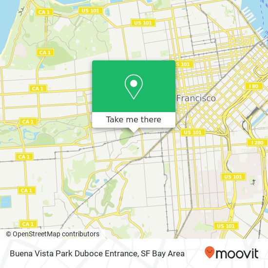 Mapa de Buena Vista Park Duboce Entrance