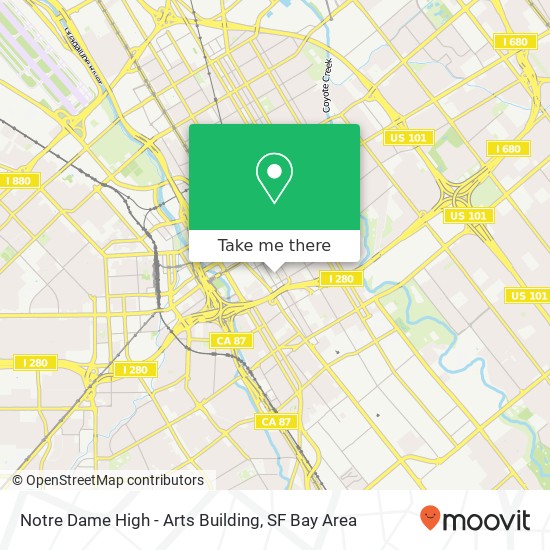 Mapa de Notre Dame High - Arts Building