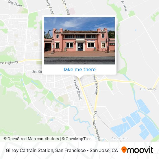 Mapa de Gilroy Caltrain Station