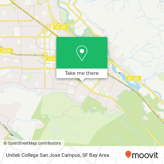 Mapa de Unitek College San Jose Campus