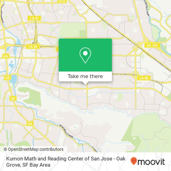 Mapa de Kumon Math and Reading Center of San Jose - Oak Grove