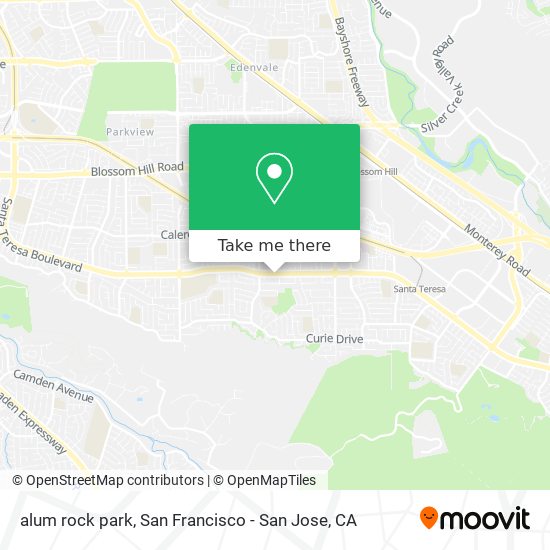 Mapa de alum rock park