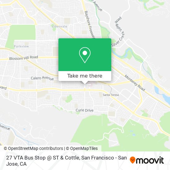 Mapa de 27 VTA Bus Stop @ ST & Cottle