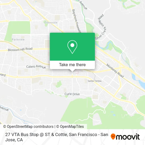 Mapa de 27 VTA Bus Stop @ ST & Cottle