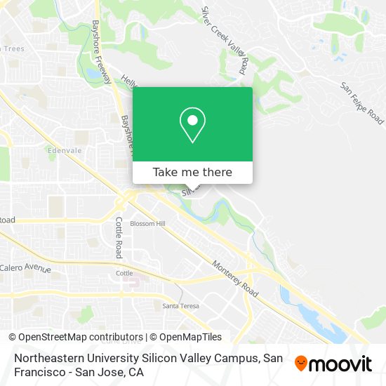 Mapa de Northeastern University Silicon Valley Campus