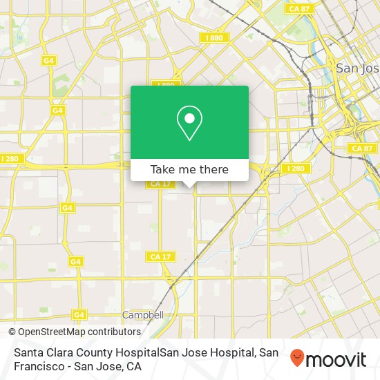 Santa Clara County HospitalSan Jose Hospital map