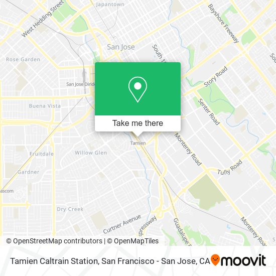 Tamien Caltrain Station map