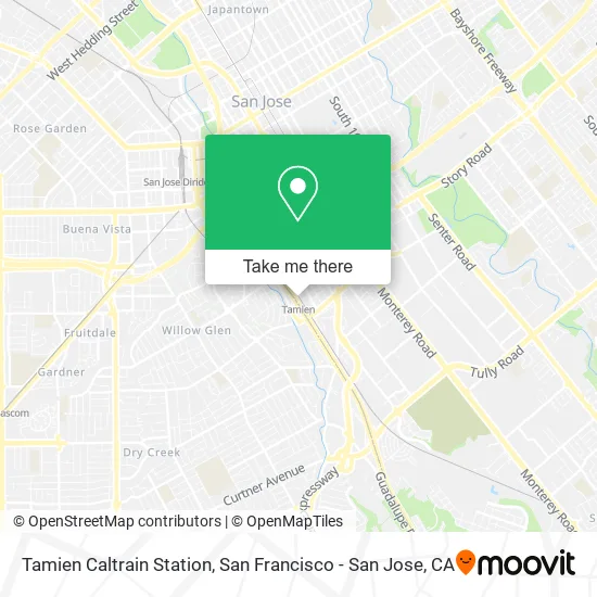 Mapa de Tamien Caltrain Station