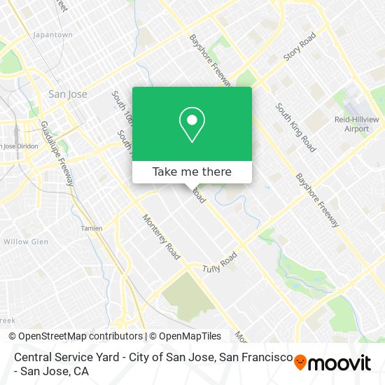 Central Service Yard - City of San Jose map