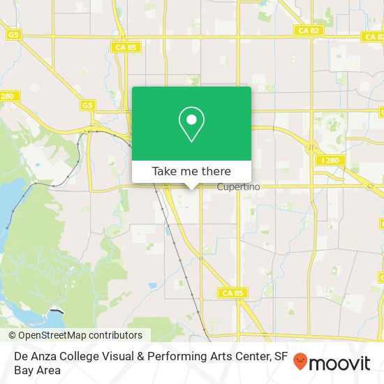 Mapa de De Anza College Visual & Performing Arts Center