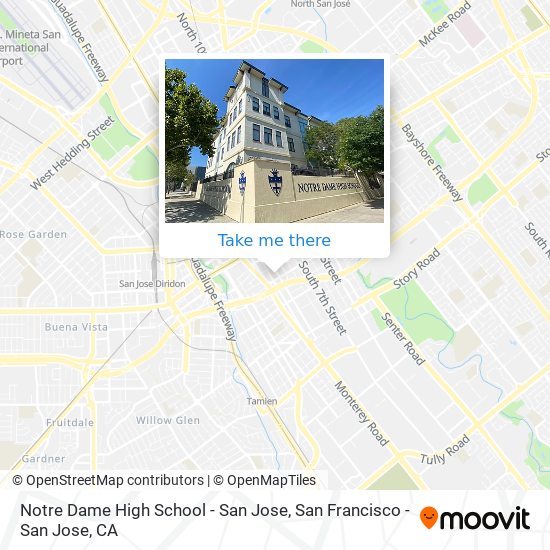 Mapa de Notre Dame High School - San Jose