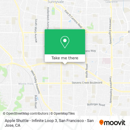 Mapa de Apple Shuttle - Infinite Loop 3